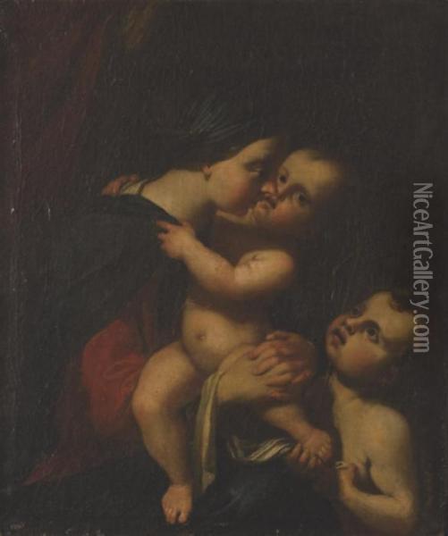 Vierge A L'enfant Avec Saint Jean-baptiste Oil Painting - Domenico Zampieri (Domenichino)