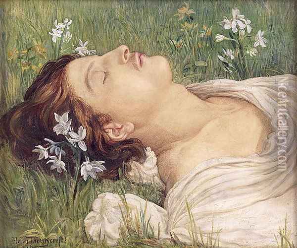 Narcissus, 1876 Oil Painting - Helen Thornycroft