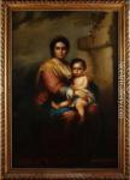 La Vierge A L'enfant Oil Painting - Bartolome Esteban Murillo