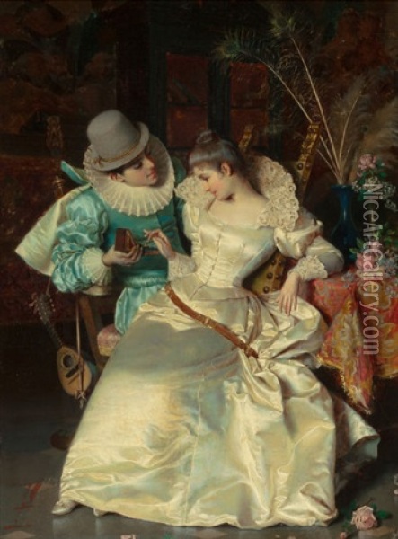 The Proposal Oil Painting - Pio Ricci