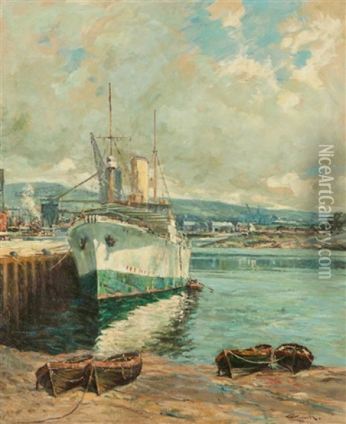 The Cable Ship Oil Painting - Robert D. Pasquoll