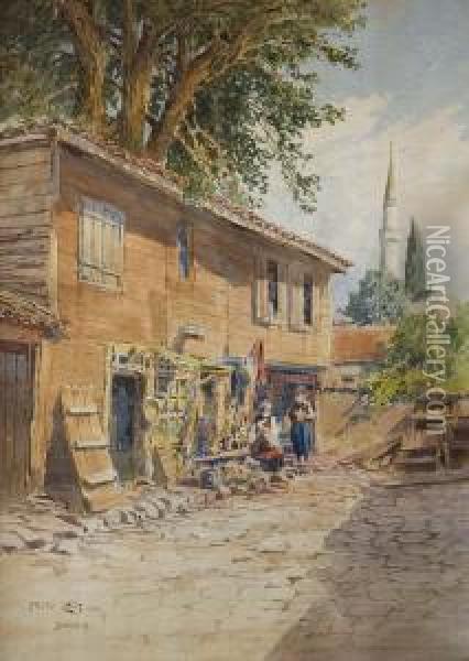 Strasenszene In Sarajewo Oil Painting - Fritz Lach