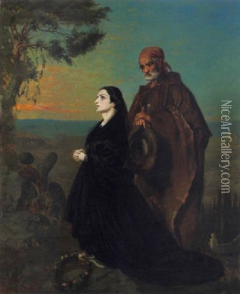 Die Witwe Von Zahara Oil Painting - Frank Buchser