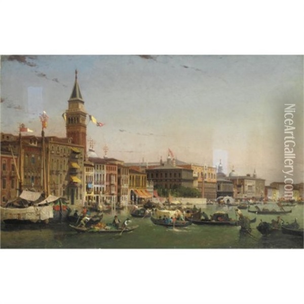 Veduta Di Venezia Oil Painting - Germain Fabius Brest