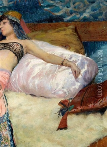 Sarah Bernhardt Oil Painting - Georges Antoine Rochegrosse