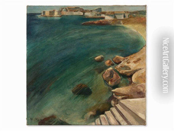 View Of Dubrovnik (ragusa) Oil Painting - Willi Jaeckel