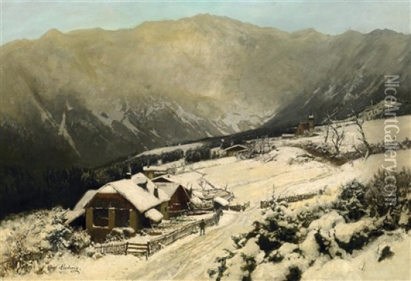 Winter Im Riesengebirge Oil Painting - Carl Julius E. Ludwig