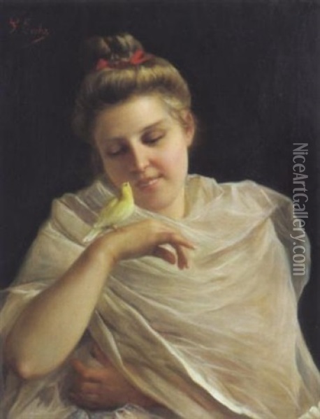 Madchen Mit Kanarienvogel Oil Painting - Giovanni Costa