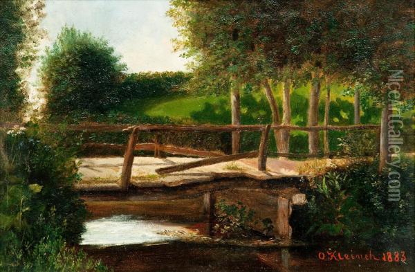 The Old Bridge Oil Painting - Oskar Conrad Kleineh