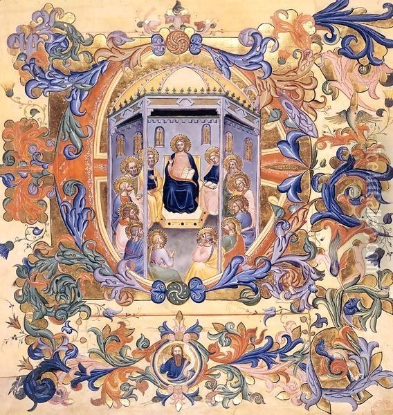 Antiphonary (Folio 5) Oil Painting - Italian Miniaturist