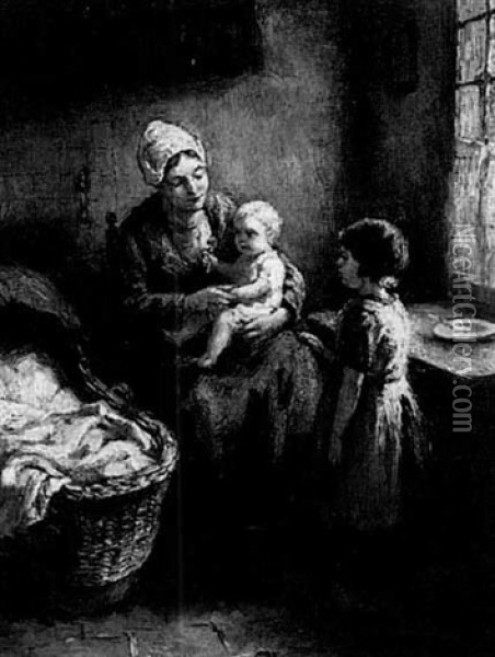 Mother And Children Oil Painting - Bernard de Hoog
