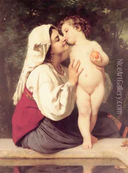 Le Baiser (The Kiss) Oil Painting - William-Adolphe Bouguereau