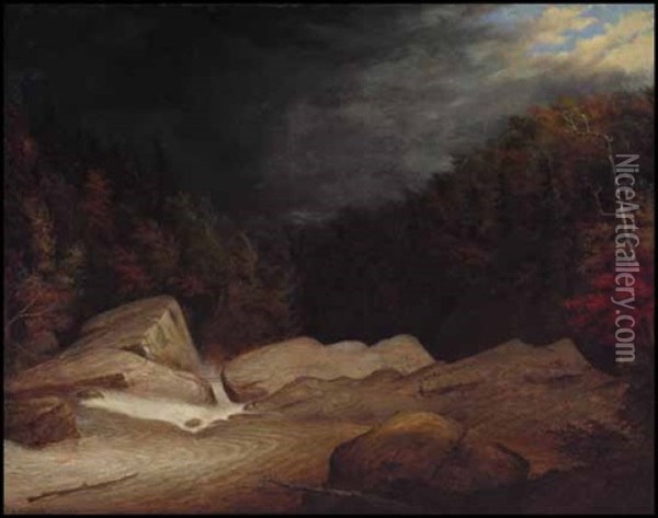The Storm, St. Anne's, Quebec Oil Painting - Cornelius David Krieghoff