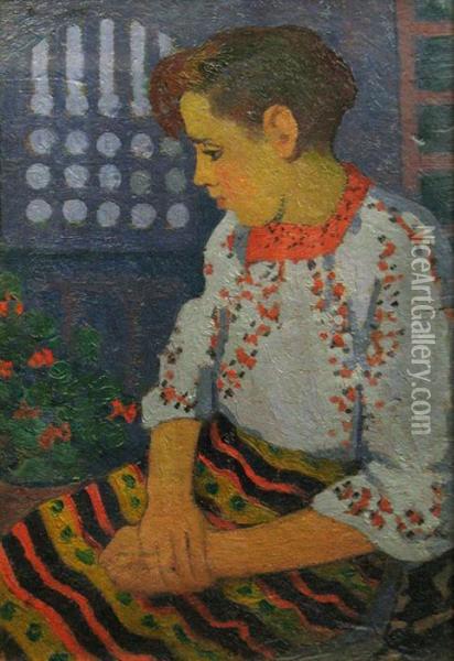 Fata Sezand Oil Painting - Ion Theodorescu Sion