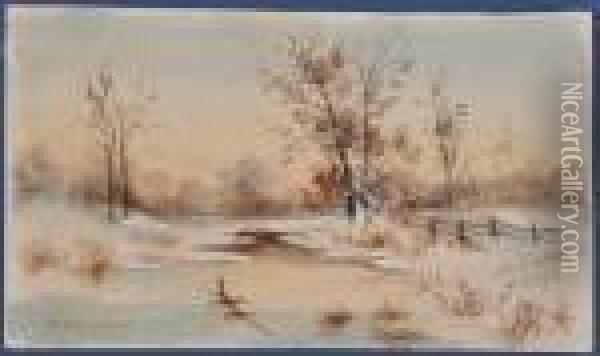 Meadow In Late Fall Oil Painting - George Gardner Symons