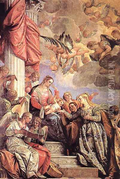 The Marriage of St Catherine Oil Painting - Paolo Veronese (Caliari)