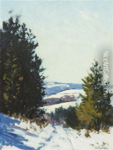 Winter Landscape Oil Painting - Hermann Dudley Murphy