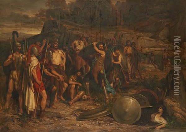 Tarpea Oil Painting - Ernest van den Kerckhove