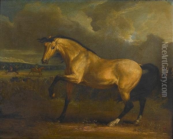 An Arabian In A Landscape Oil Painting - James Ward
