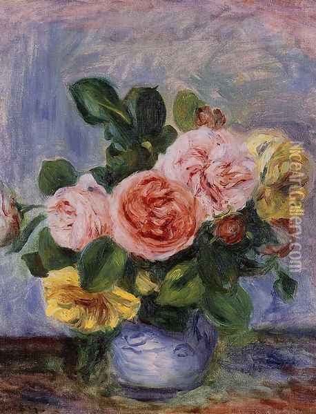 Roses In A Vase2 Oil Painting - Pierre Auguste Renoir