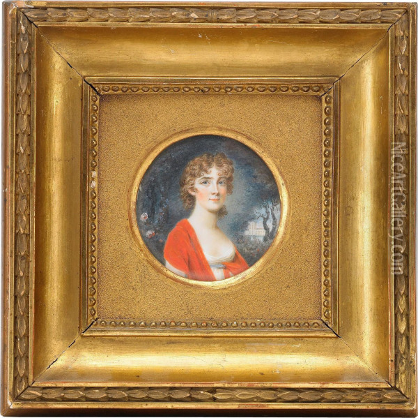 Portratt Av Drottning Fredrika Dorothea Wilhelmina - I Fonden Haga Slott Oil Painting - Fredrik Philip Klingspor
