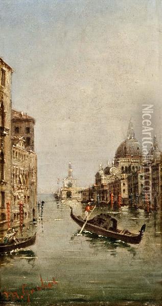 Ansicht Von Venedig Mit Der Kirche Santa Maria Della Salute Oil Painting - Giovanni Grubacs