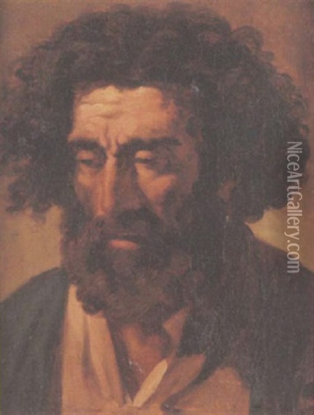 Studie Eines Romers Oil Painting - Jacques-Louis David