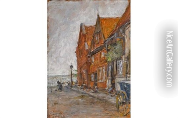 Marktstrase In Travemunde Oil Painting - Gotthardt Johann Kuehl