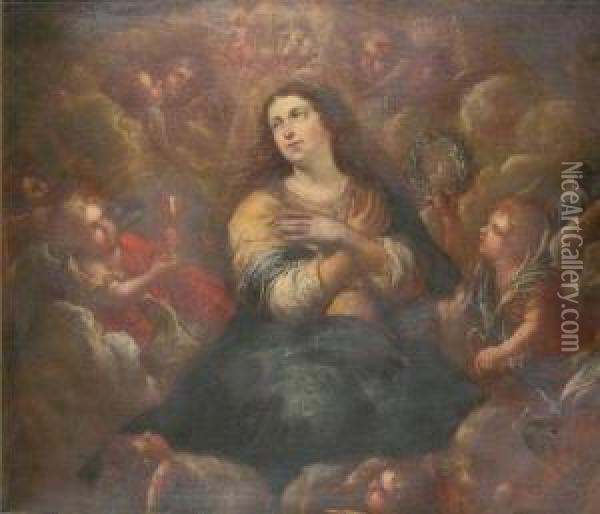 Assumption Of The Virgin Oil Painting - Cornelis I Schut