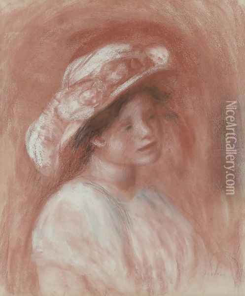 Tête de jeune fille Oil Painting - Pierre Auguste Renoir