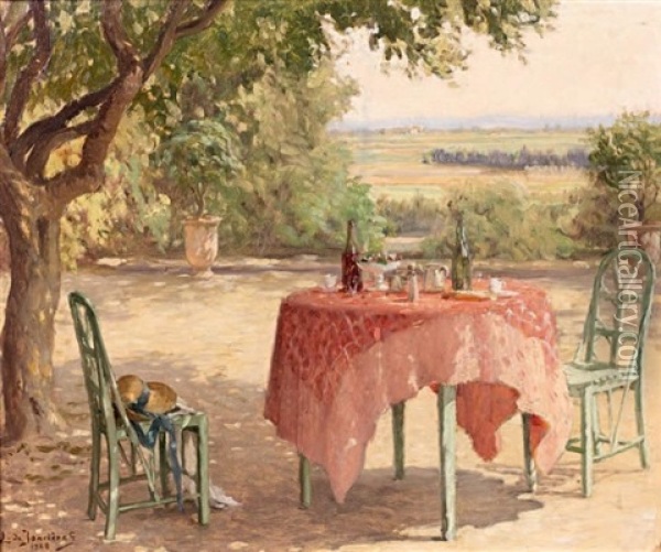 Dejeuner Sous Un Arbre Oil Painting - Leonce J. V. de Joncieres
