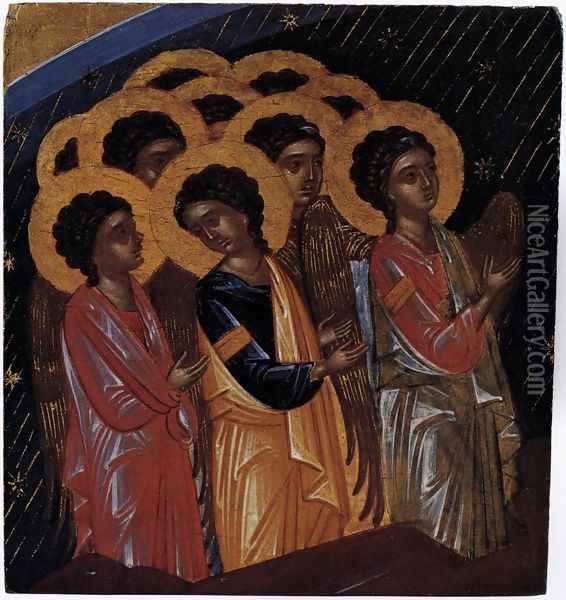 Angelic Choir of the Nativity Oil Painting - Bulgarian Unknown Masters