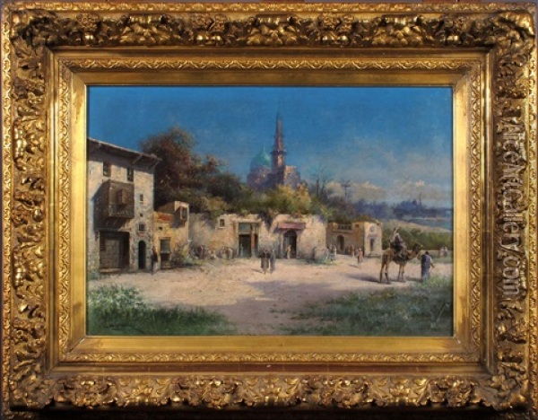 Ville Orientaliste Animee Oil Painting - Henri Langerock