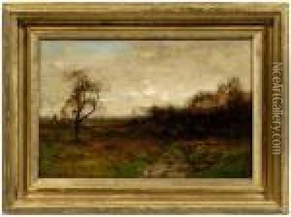 Landscape With Distant House Oil Painting - John Francis Murphy