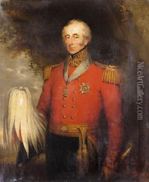 Sir David Latimer Tinling Middrington Generalis Portreja Oil Painting - John Bridges