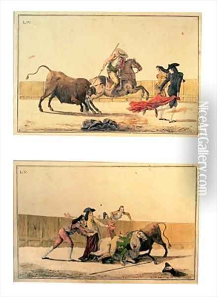 The Bullfight Oil Painting - Antonio Carnicero