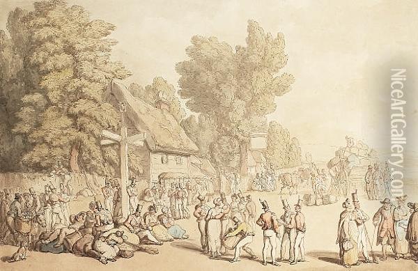 The Falmouth Road Oil Painting - Thomas Rowlandson