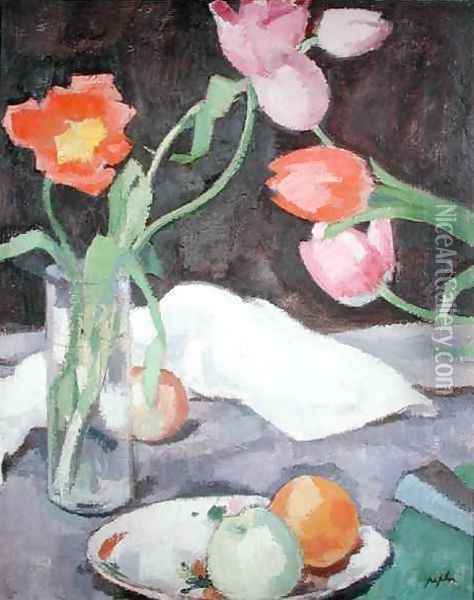 Tulips, 1927 Oil Painting - Samuel John Peploe