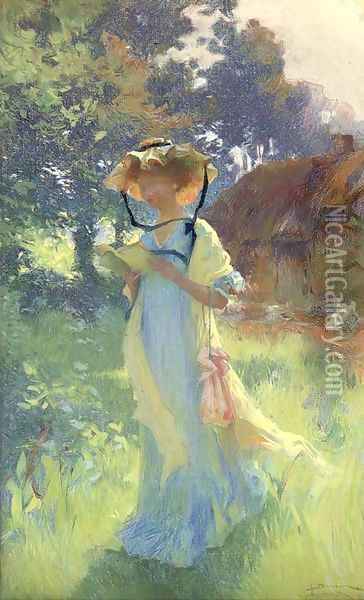 A read in the garden Oil Painting - Henri-Gaston Darien