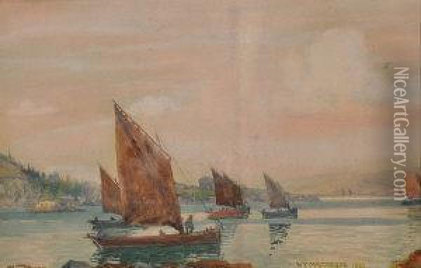 Fishing Boats Going Oil Painting - William York MacGregor
