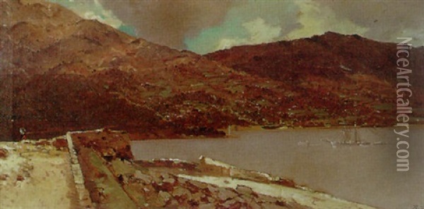 Vue De La Cote Algerienne Oil Painting - Jean Baptiste Henri Durand-Brager