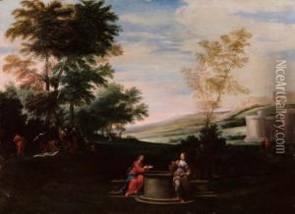 Cristo E La Samaritana Al Pozzo Oil Painting - Francesco Albani
