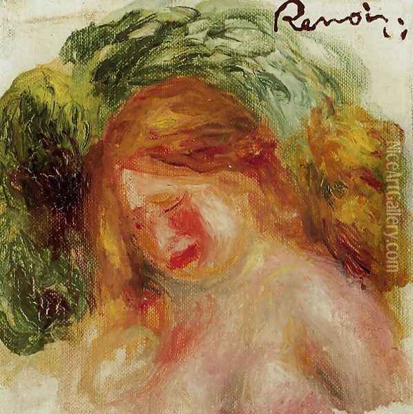 Head Of A Woman2 Oil Painting - Pierre Auguste Renoir
