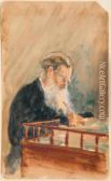 Portrait Of Leo Tolstoi Oil Painting - Ilya Efimovich Efimovich Repin