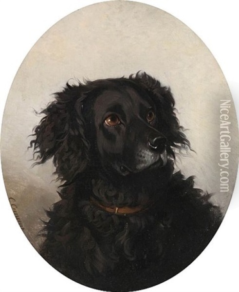 Dog Oil Painting - Conradyn Cunaeus