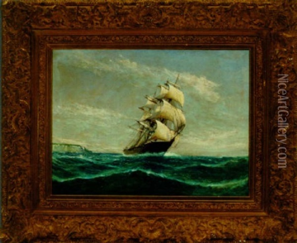 Vessel On A Choppy Sea Oil Painting - Farkas (Wolfgang) Molnar