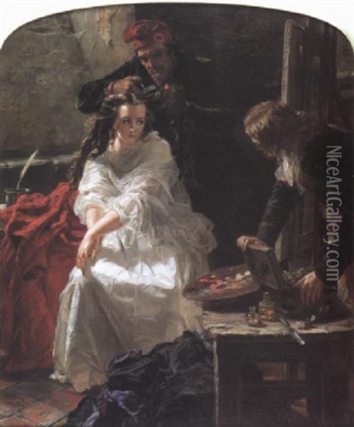 Charlotte Corday - Her Last Toilette Before Her Execution Oil Painting - Edward Matthew Ward