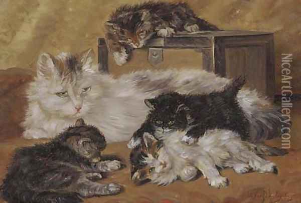 The happy family Oil Painting - Charles van den Eycken