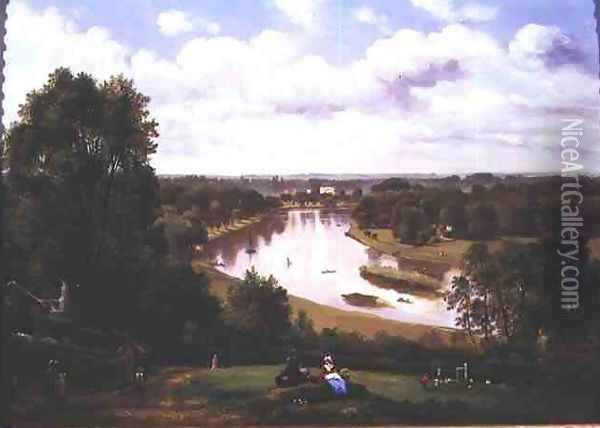 View of the River Thames from Richmond Hill Oil Painting - Thomas Christopher Hofland