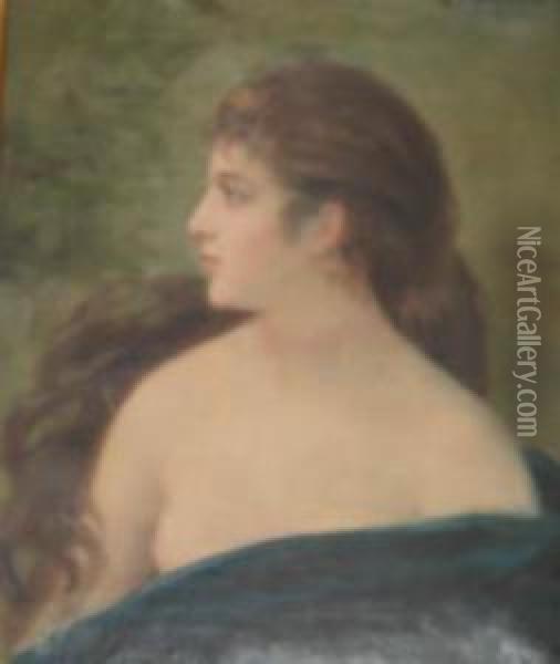 Jeune Femme En Buste Oil Painting - E. Moreau